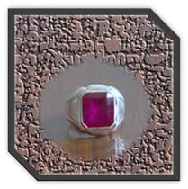Main page item men's silver & plain synthetic ruby ring $220A