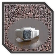 Main page item men's silver & haematite warrior head ring $220D