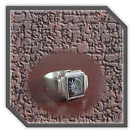 Main page item men's silver & haematite warrior head ring $220F