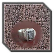 Main page item men's silver & haematite warrior head ring $220F