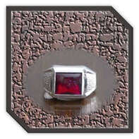 Main page item men's silver & synthetic garnet ring $220G