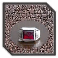 Main page item men's silver & synthetic garnet ring $220G