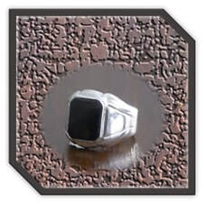Main page item men's silver & plain octagonal onyx ring $220I