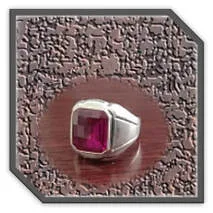 Main page item men's silver & faceted synthetic ruby ring $220K