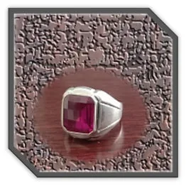 MR00220K-Sterling Silver Synthetic Ruby Men's Ring. $220.00