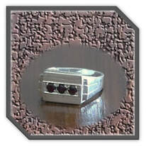 Main page item men's silver & three natural garnet ring $240A