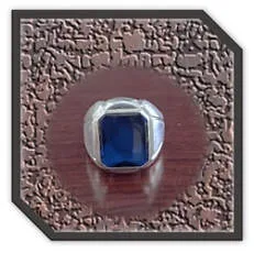 Main page item men's silver & octagonal synthetic sapphire ring $240E