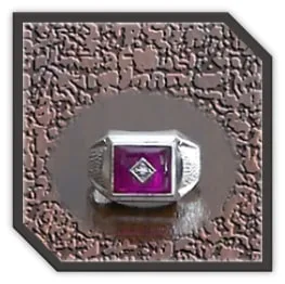MR00240F-Sterling Silver Synthetic Ruby Men's Ring. $240.00