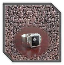 Main page item men's silver & rectangular stone-set onyx ring $240H