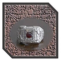 Main page item men's larger silver & natural garnet ring $250AD