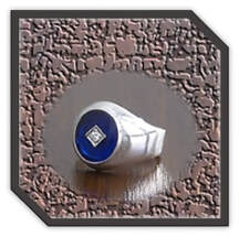 Main page item men's silver & stone-set oval synthetic sapphire ring $250AF