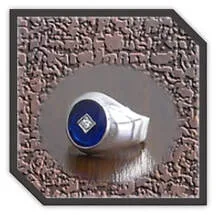 Main page item men's silver & stone-set oval synthetic sapphire ring $250AF