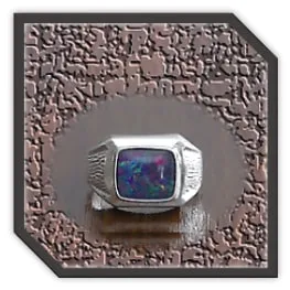MR00250AI-Sterling Silver Opal Men's Ring. $250.00