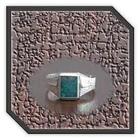 Main page item men's silver & rectangular opal triplet ring $250AK