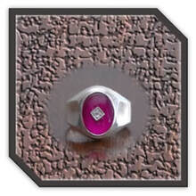 Main page item men's silver & oval stone-set synthetic ruby ring $250AU