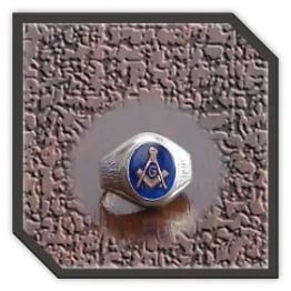 MR00250AW-Sterling Silver Synthetic Sapphire Masonic Men's Ring. $250.00