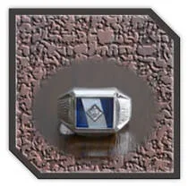 Main page item men's silver & rectangular stone-set synthetic sapphire mother-of-pearl ring $250BC