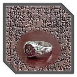 MR00250BF-Sterling Silver Synthetic Ruby Masonic Men's Ring. $250.00