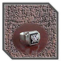 Main page item men's silver & rectangular onyx two-headed eagle ring $250B