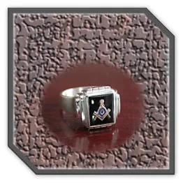 MR00250C-Sterling Silver Onyx Masonic Men's Ring. $250.00