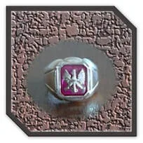 Main page item men's silver & octagonal synthetic ruby eagle ring $250D
