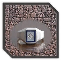 Main page item men's silver & stone-set synthetic sapphire mother-of-pearl ring $250E