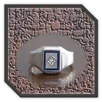 Main page item men's silver & stone-set synthetic sapphire mother-of-pearl ring $250E