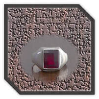 Main page item men's silver & faceted synthetic ruby ring $250G