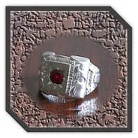 Main page item men's silver & faceted synthetic ruby ring $250G