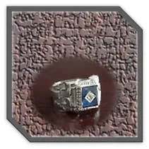 Main page item men's large silver & stone-set synthetic sapphire ring $250L