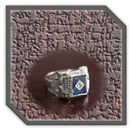 MR00250L-Sterling Silver Synthetic Sapphire Men's Ring. $250.00