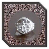 Main page item men's large silver ring with wings spread eagle design $250N
