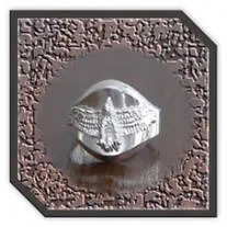 Main page item men's large silver ring with wings spread eagle design $250N