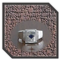 Main page item men's silver & natural sapphire ring $250Q