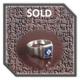 MR00250R-Sterling Silver Synthetic Sapphire Men's Ring. $250.00