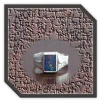 Main page item men's silver & rectangular opal triplet ring $250S