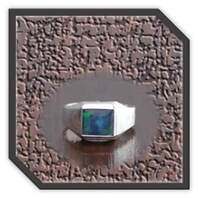 Main page item men's silver & rectangular opal triplet ring $250T