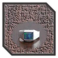 Main page item men's silver & rectangular opal triplet ring $250T