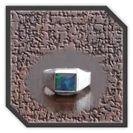 MR00250T-Sterling Silver Opal Men's Ring. $250.00