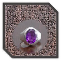 Main page item men's silver & oval synthetic amethyst ring $250V