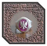 Main page item men's silver & oval synthetic ruby eagle ring $260B