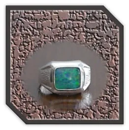 MR00260C-Sterling Silver Opal Men's Ring. $260.00