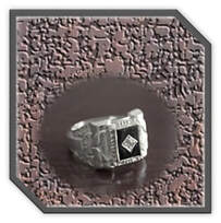 Main page item men's larger silver & rectangular stone-set onyx ring $260D