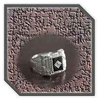 Main page item men's larger silver & rectangular stone-set onyx ring $260D