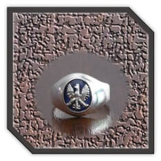 Main page item men's silver & oval synthetic sapphire eagle ring $260E