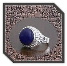 Main page item men's rough silver & round cabochon lapis lazuli ring $260I