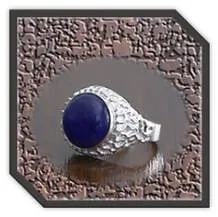 Main page item men's rough silver & round cabochon lapis lazuli ring $260I