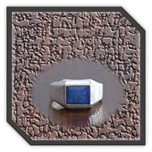 Main page item men's silver & rectangular blue opal triplet ring $260J