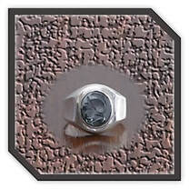 Main page item men's silver & haematite warrior head ring $270C