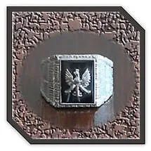 Main page item men's large silver & rectangular onyx eagle ring $280A